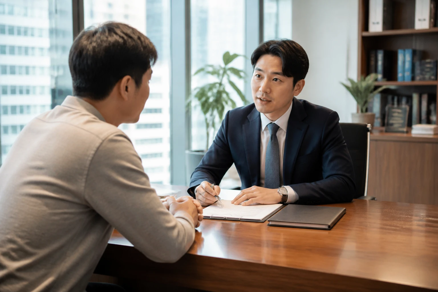 무보험 차량 사고 보상 관련 증거와 대응을 살펴보는 장면