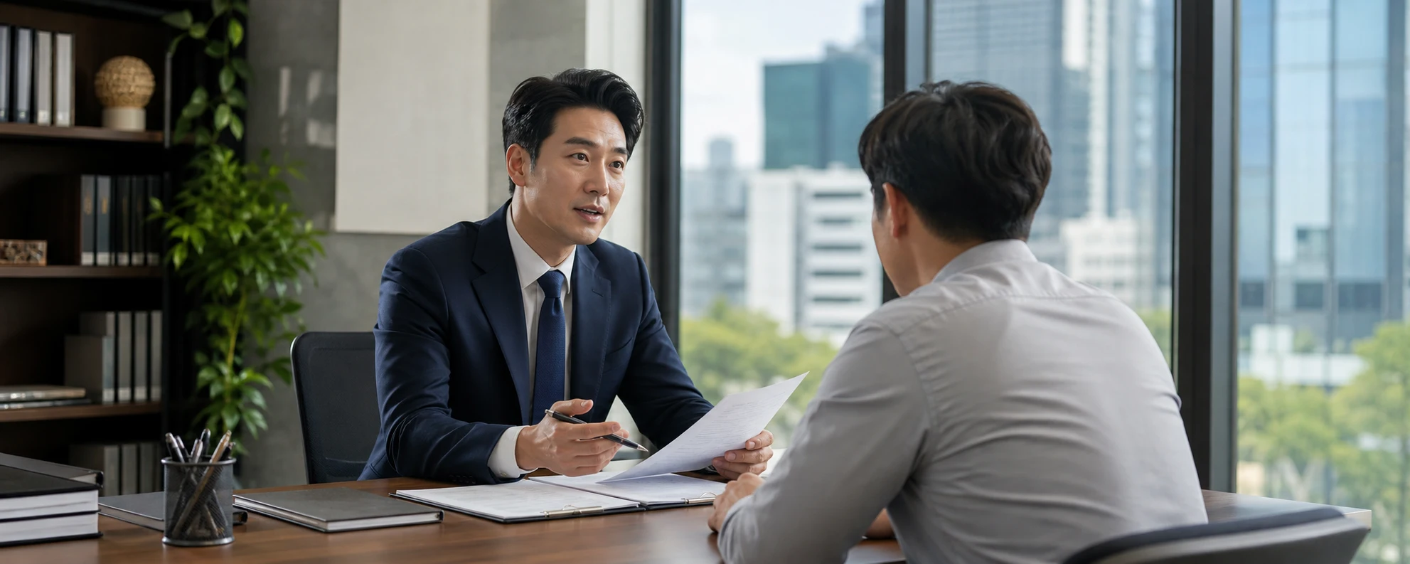 교통사고 소송 기간 관련 증거와 대응을 살펴보는 장면
