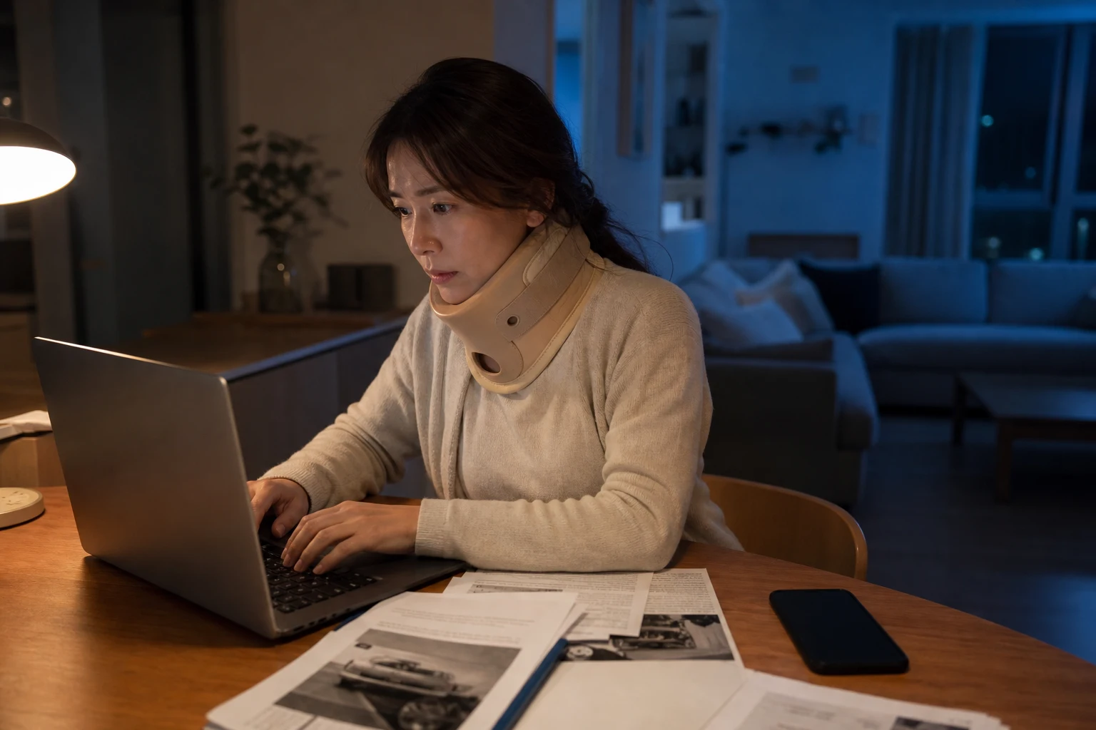 교통사고 사망사고 변호사 관련 증거와 대응을 살펴보는 장면